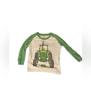 John Deere Green and Gray Tractor Long Sleeve Tee
